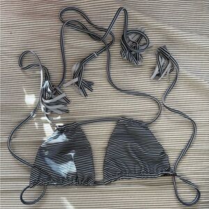 Acacia Swim Top - Blue and white striped. Size Small